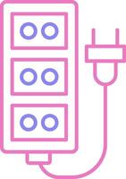 Extension Cord Linear Two Colour Icon vector