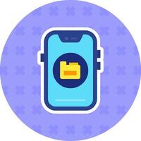 Data Flat Sticker Icon vector
