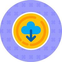 Cloud download Flat Sticker Icon vector