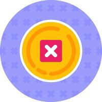Delete Flat Sticker Icon vector