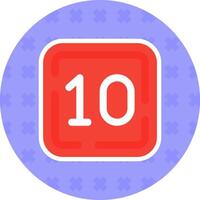 Ten Flat Sticker Icon vector