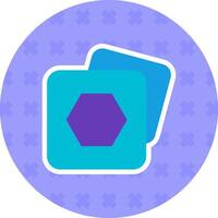 Polygon frame Flat Sticker Icon vector