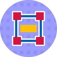 Rectangle frame Flat Sticker Icon vector