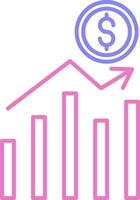 Stock Market Linear Two Colour Icon vector