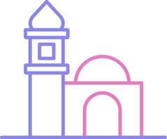 mezquita lineal dos color icono vector