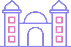 mezquita lineal dos color icono vector
