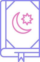 Quran Linear Two Colour Icon vector