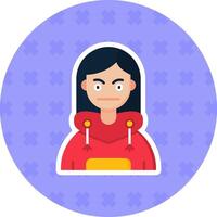 Embarrassed Flat Sticker Icon vector