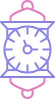 Clock Linear Two Colour Icon vector
