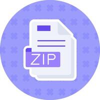 Zip Flat Sticker Icon vector