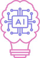 Artificial Intelligence Linear Two Colour Icon vector