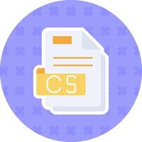 Cs Flat Sticker Icon vector