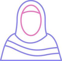 Moslem Woman Linear Two Colour Icon vector