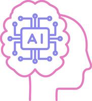 Artificial Intelligence Linear Two Colour Icon vector