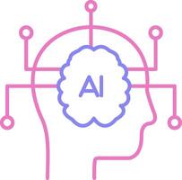 Artificial Intelligence Linear Two Colour Icon vector