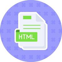 Html Flat Sticker Icon vector