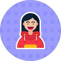 sonrisa plano pegatina icono vector