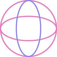globo lineal dos color icono vector