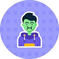 Sickness Flat Sticker Icon vector