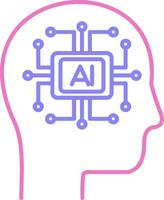 Artificial Intelligence Linear Two Colour Icon vector