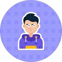 Suspicious Flat Sticker Icon vector