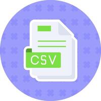 csv plano pegatina icono vector