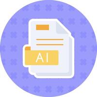 Ai Flat Sticker Icon vector