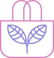 Eco Bag Linear Two Colour Icon vector