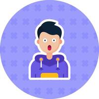 Surprised Flat Sticker Icon vector