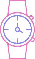 reloj lineal dos color icono vector