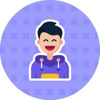 Happy Flat Sticker Icon vector