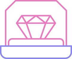 Engagement Ring Linear Two Colour Icon vector