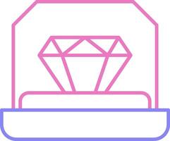 Engagement Ring Linear Two Colour Icon vector