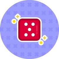 Dice five Flat Sticker Icon vector