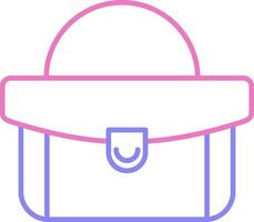 mujer bolso lineal dos color icono vector