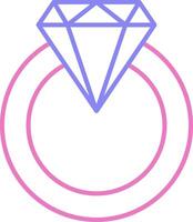 Diamond Ring Linear Two Colour Icon vector