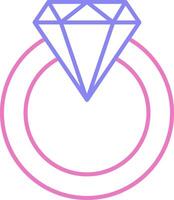 Diamond Ring Linear Two Colour Icon vector