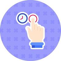 Click and Hold Flat Sticker Icon vector