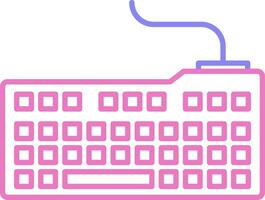 teclado lineal dos color icono vector