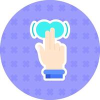 Two Fingers Tap and Hold Flat Sticker Icon vector