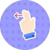 Two Fingers Left Flat Sticker Icon vector