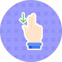 Two Fingers Down Flat Sticker Icon vector