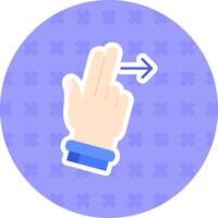 Two Fingers Right Flat Sticker Icon vector