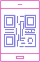 qr código lineal dos color icono vector