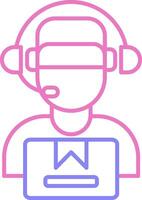 Delivery Courier Linear Two Colour Icon vector
