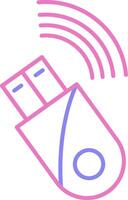 Usb Modem Linear Two Colour Icon vector