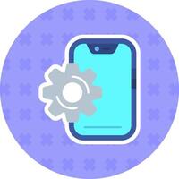 Setting Flat Sticker Icon vector