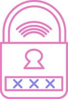 Smart Lock Linear Two Colour Icon vector