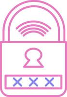 Smart Lock Linear Two Colour Icon vector