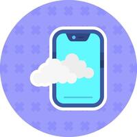 Cloud Flat Sticker Icon vector